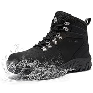 LARNMERN Steel Toe Boots for Men, Waterproof Non Slip Work Puncture Proof Safety Boot, Industrial Construction Comfortable Outdoor Hiking Shoes