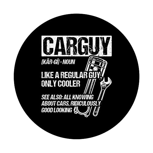 Car Guy Like A Regular Guy Mechanic Tools Gift Car Lover PopSockets Adhesive PopGrip, Black - Image 3