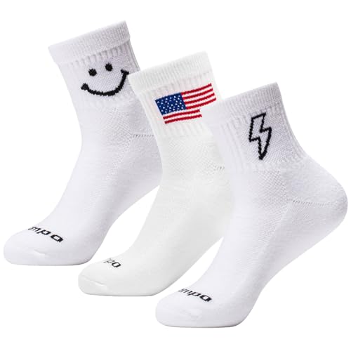DEL CAMPO Performance Golf Socks – Premium Quarter-Height, Moisture-Wicking Athletic Socks with Mixed Designs Variety 3-Pack