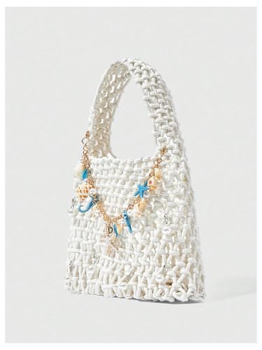 Bolso Tote de Crochet con Cadena Estrella de Mar para Mujer miniatura 2