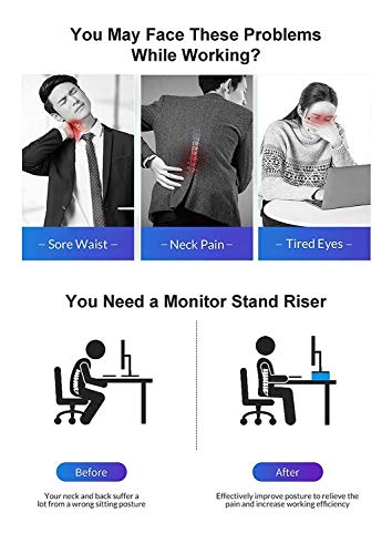 ERULIAF Computer Monitor Plastic Stand Riser Storage Drawer De | Shop ...