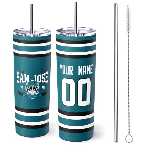 Image of ANTKING San Jose Tumbler 20oz Travel Mug Custom Name Number Gifts | Stainless Steel Insulated Coffee Cup for Men Women
