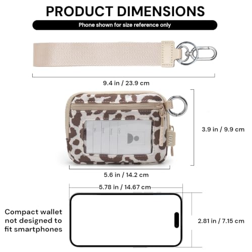 Image of Wristlet Wallet for Women with Clear ID Window, Zip Coin Purse and Keychain | 3 Card Slots, Exterior Zip Pocket, Inner Mesh Pouch, Lipstick Holder, Detachable Wrist Strap, Lightweight Nylon