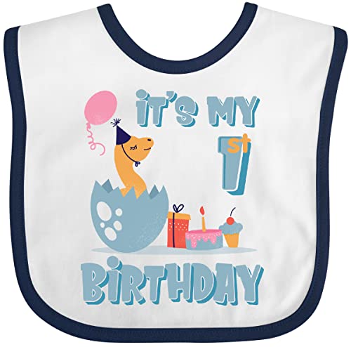 inktastic Hatching Dinosaur 1st Birthday Baby Bib