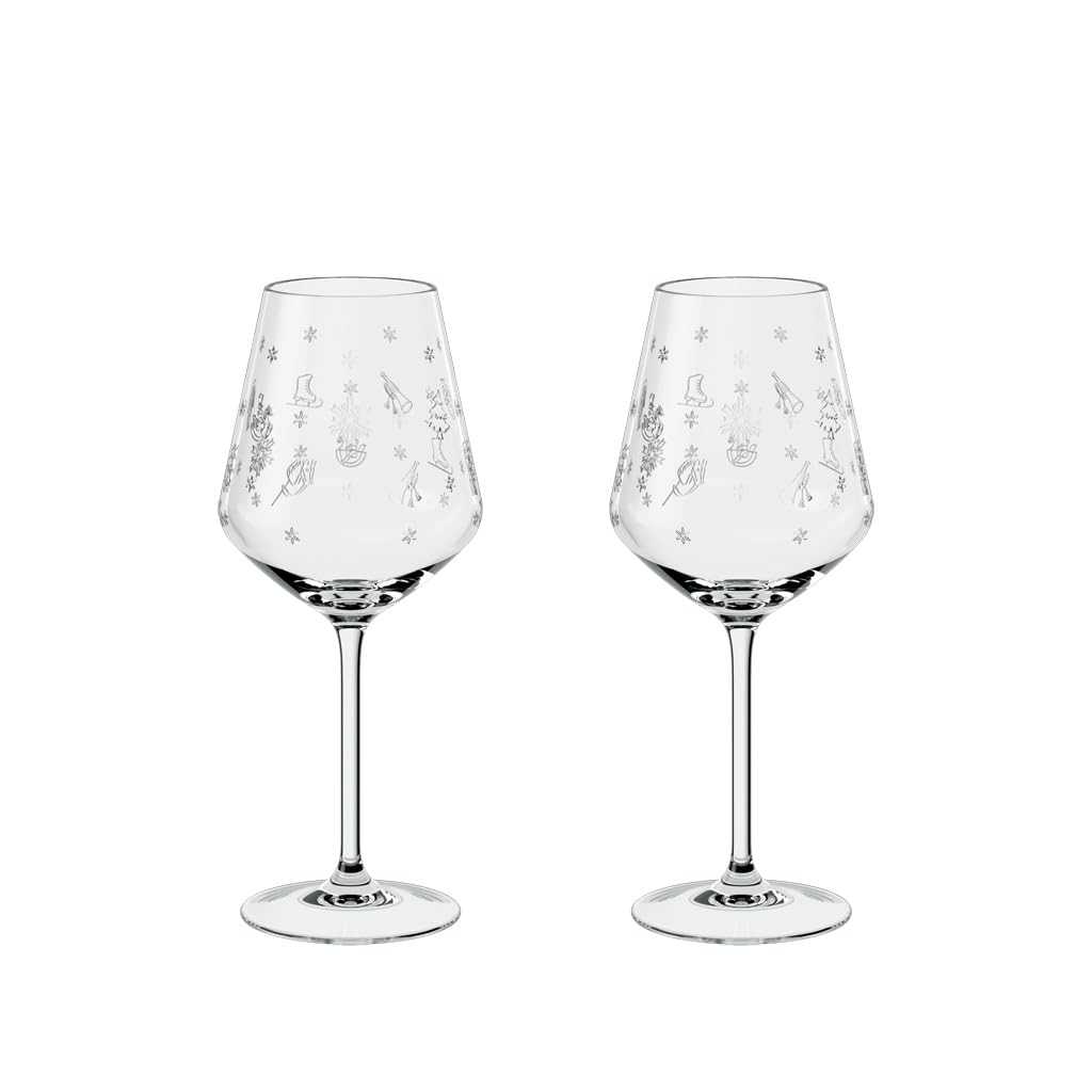 Villeroy & Boch - Toy's Delight Red Wine Glass Set 2 Pieces 200 ml Clear, Dishwasher Safe, Red Wine Glasses, Glass Set, Drinkware, Xmas, Christmas, Crystal Glass