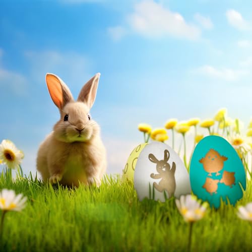 Crisgus 42x Ostereier zum Aufhängen, Bunte Ostereier Plastik, Osterdeko für Draußen,Easter Egg(6 cm * 4 cm) H
