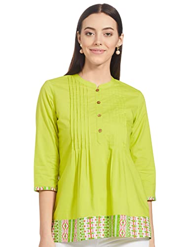 Image of Amazon Brand - Myx Women Cotton Regular Fit Short Kurti (Available in Plus Sizes)