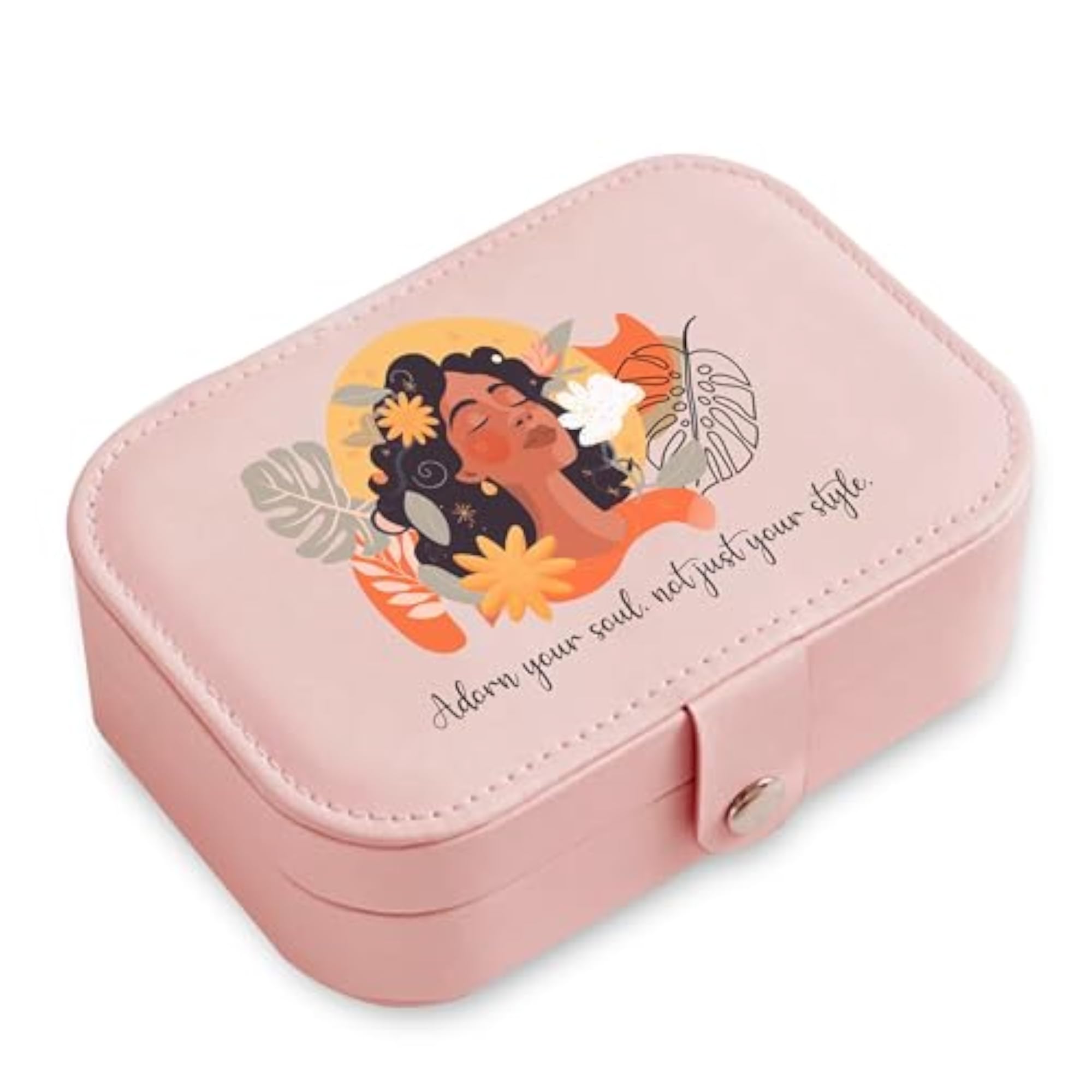 PU Leather Travel Jewelry Organizer Box, Multi-Layer Storage