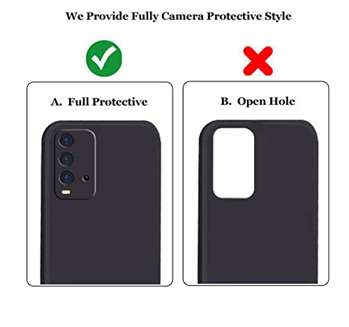 Image of A rtistque Liquid TPU Silicone Matte Shockproof Flexible with Camera Protection Soft Back Cover Case for Redmi 9 Power - Black