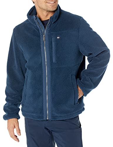 DOCKERS Men's Zip Front Sherpa Fleece Jacket with Chest Pocket