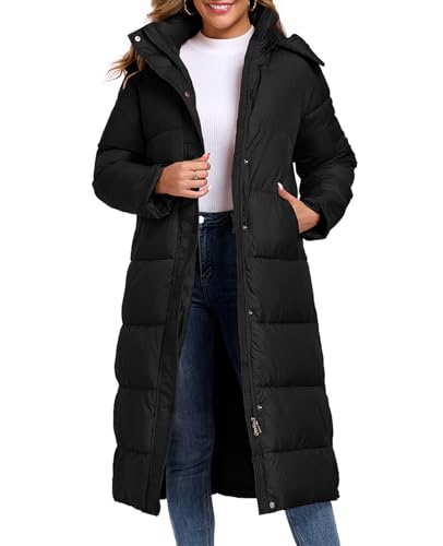 Vidifid Womens Thickened Down Jackets Oversized Long Puffer Coat Hooded Parka Winter Jacket