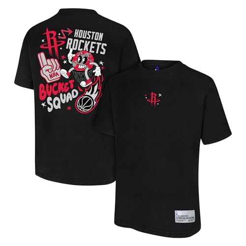 BUCKETSQUAD Youth X Ultra Game NBA Officially Licensed Buckie T-Shirt, Houston Rockets, Black, YL