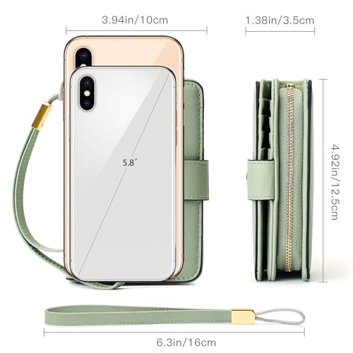 GAEKEAO Ladies Leather Purse RFID Blocking Women's Wallet Bifold Ladies Credit Card Wallet with Zip Around Coins Section Real Leather Purse - Image 6