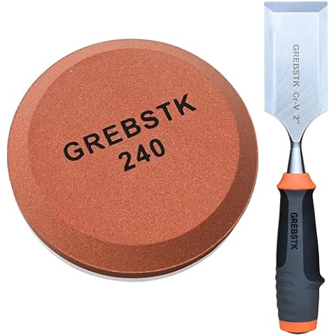 GREBSTK 2 inch Professional Wood Chisel and Dual Axe Sharpener Stone Cover