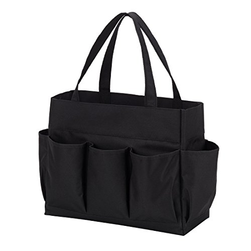 Wholesale Boutique Black Carry All Bag, with Outside Pockets & Reinforced Bottom, 19 x 12
