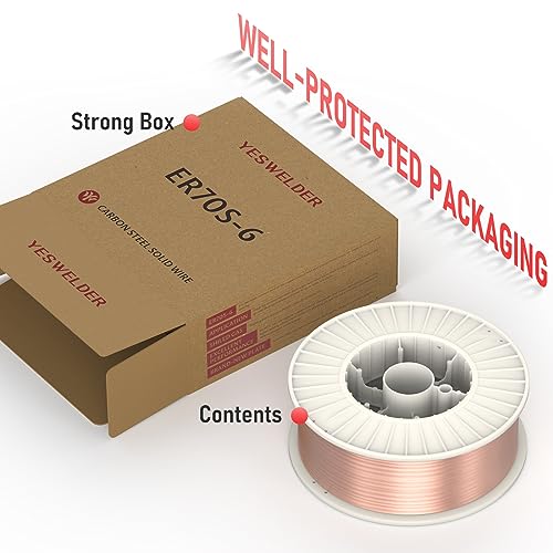 Image of YESWELDER MIG Welding Wire, ER70S-6 Solid Carbon Steel, .045 Inch 33LB (1.2mm 15kg), High Feedability Strong ABS Plastic Spool MIG Wire