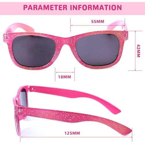 Kids Polarized SunglassesAges 3-9, UV400 Shatterproof Flexible Frame, Unisex Outdoor Sports (Pink/Blue)3