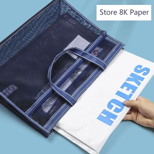 Image of Art Portfolio Bag 18 x 12 Inch, Poster Storage Bag with Handle and Zipper Organizer Transparent Bag for Posters Board, Painting Book, Bulletin Boards, Watercolor Sketchbook