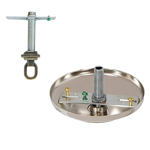 Image of ECUDIS Light Fixture Cross Bar Kit, 1 /4 IP Center Lamp Screw Collar Canopy Hardware Set (Antique Brass, Pack of 2)