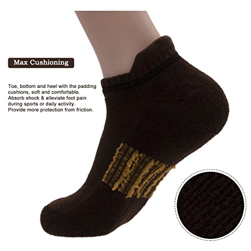 Mens Cotton Cushioned Athletic Ankle Low Cut Socks w/Arch Compression & Tab (5 Pack)2