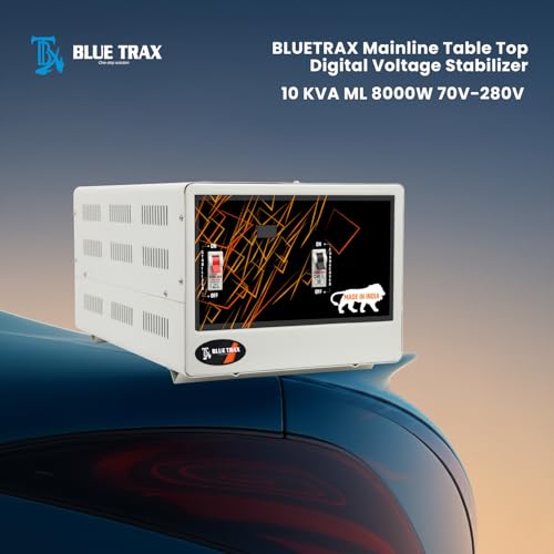 Image of BLUETRAX 10 KVA ML 8000W 70V-280V Mainline Table Top Digital Voltage Stabilizer for Home Multipurpose Use 10-KVA Heavy-Duty 8000W with 10 Years Warranty