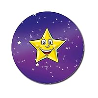 210 Personalised Smile Happy Yellow Star Galaxy Space Childrens Pupils Motivational School Praise Teachers Reward Stickers 25mm Primary Teaching Services
