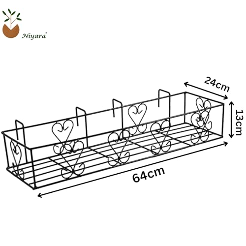 Image of Niyara || Metal Planter Stand || Plant Stand for Pots|| Outdoor Plant Stand (Floral design, 24 inch)