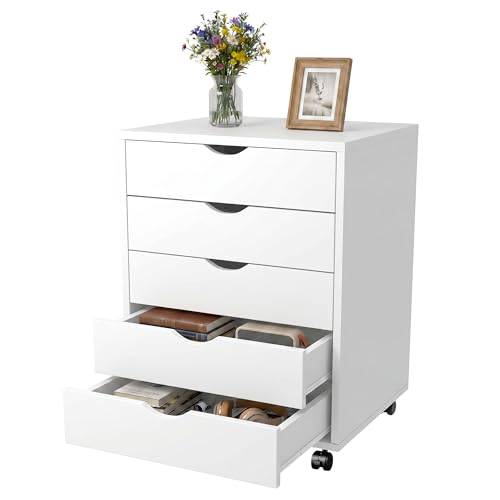 5 Drawer Mobile File Cabinet Under Desk Storage Organization with