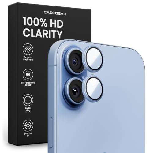 Image of CASEGEAR Clear Pro Camera Lens Protector Compatible With iPhone 17 | HD Clarity | Scratch Resistant | Complete Coverage | Easy Installation | Mist Blue