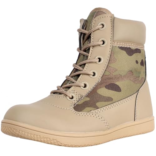 Boys Girls Outdoor Ankle Hiking Boots Trekking Walking Shoes Military Work Combat Jungle Boots