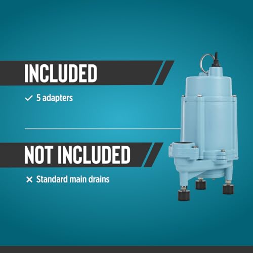 Image of Little Giant 16G-M151-20 1 HP, 52 GPM, 1 Phase, 115 Volt, Manual Cast Iron Submersible Grinder Pump with 20-Ft. Cord, Blue, 509809