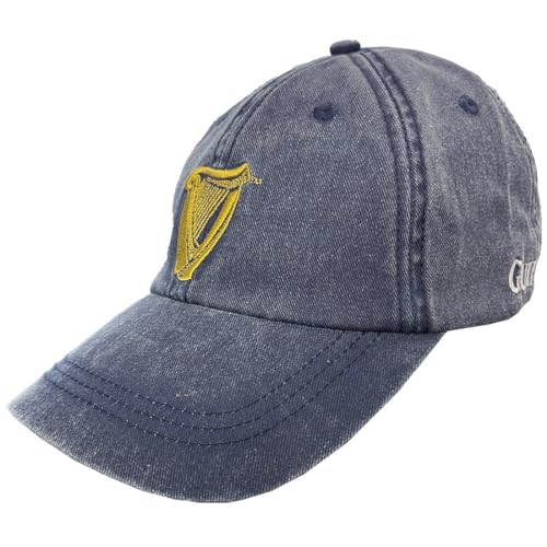 Traditional Craft - Gorra de béisbol lavada con arpa de Irlanda para hombre, Azul (Denim), talla única