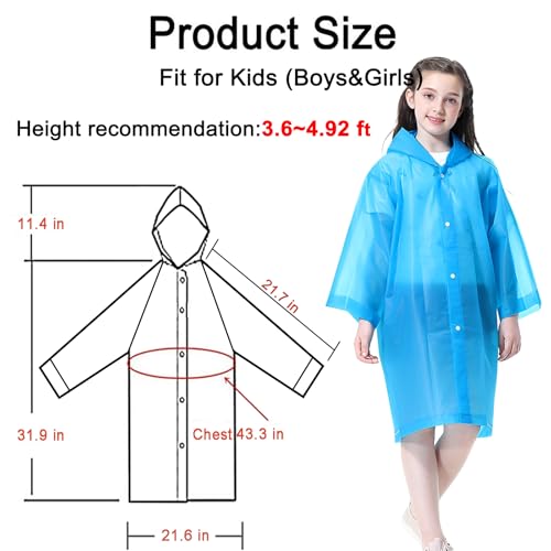 Image of Rain Ponchos Raincoats for Kids, 2 Packs Rain Coats Jacket Reusable with Hood for Boys Girls Disney Hiking Camping Outdoor