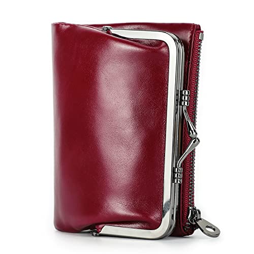 Portefeuille RFID pour Femme Anti-Piratage et Petit Porte-Monnaie Compact à Deux Volets