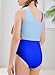 blibean Teen Girls Swimsuits Little Kids Summer One Piece Hawaii Beach Bathing Suit Tween Girl Fashion Color Block Swimwear Traje De Baño para Niñas Size 14 15 16 Year Old Dark Blue