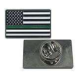 LEO Challenge Coins Green Line Flag Pin: Border Patrol, CBP, Army, Sheriff, Security