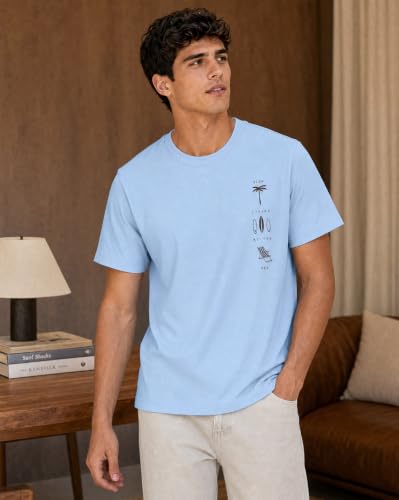Image of Nobero Men's Regular Graphic Printed T-Shirt for Men | Soft Cotton | Classic Fit | Printed Casual Tshirt for Men