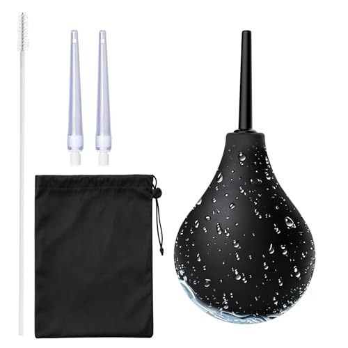 160ml Kit de Ducha Íntima – Kit de Limpieza Corporal con 2 Boquillas Suaves de Silicona – Irrigador Reutilizable para Hombre y Mujer – Diseño Antirreflujo, Bolsa Incluida