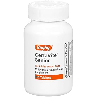 Rugby CertaVite Senior Multivitamin/Multimineral Supplement for Adults 50 and Over - 90 Tablets (1 Pack)
