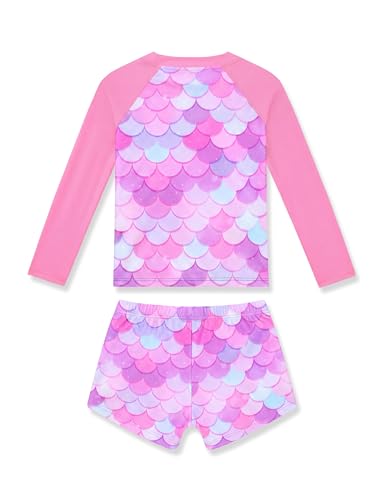 Image of Girls Rash Guard Swimsuit Two Piece Long Sleeve Bathing Suits