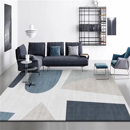 Tapis de qualité supérieure minimaliste bleu 160x230cm pour salon - 2