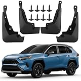 AuraWINS Front & Rear Mud Flaps, Splash Guards, Compatible with Toyota RAV4 and RAV-4 Hybrid 2019-2025, Black, Vehicle Specific Fit, 4-Piece Set