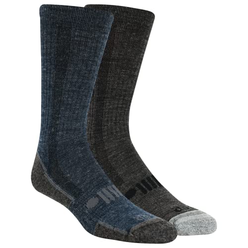 Jeep Women's Wool Blend Trail Crew Socks-2 Pair Pack-Breathable Cushioned Comfort
