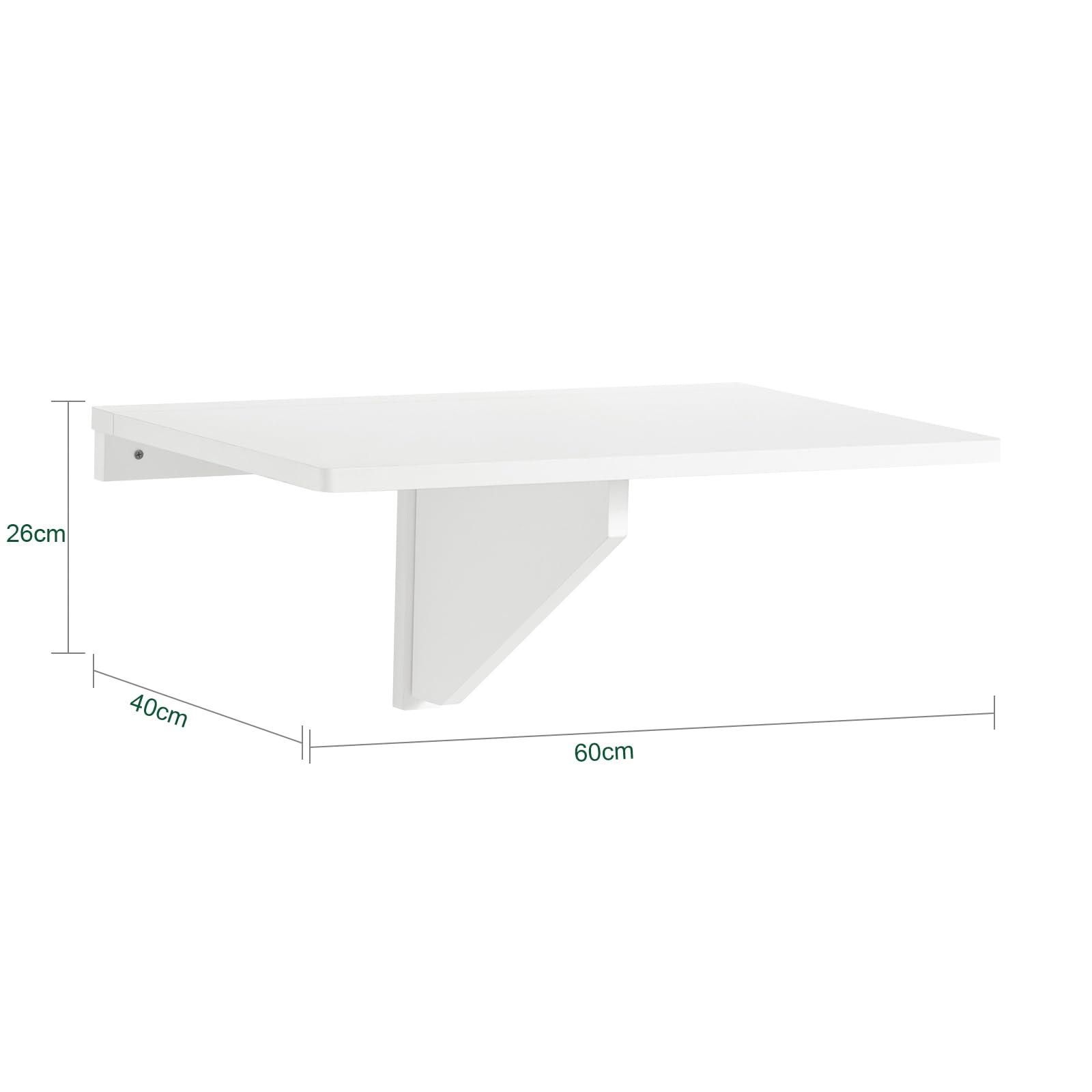 SoBuy Tavolo Pieghevole a Muro, Scrivania per Computer, Tavolo da Cucina Salvaspazio in Legno, Design Compatto e Multifunzionale, Perfetto per Piccoli Spazi Bianco FWT03-W