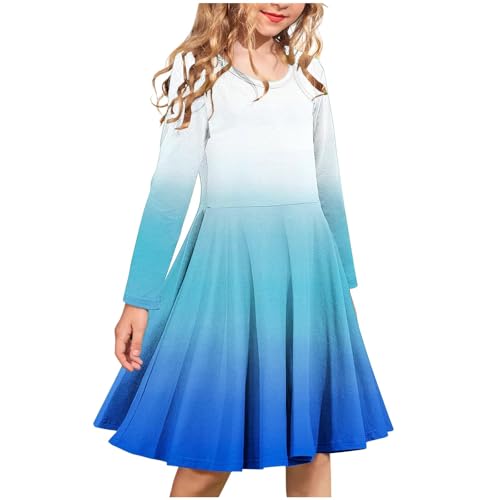 duxyoz Mädchen Langarm Stretchy Kleid A Linie Twirly Skater...