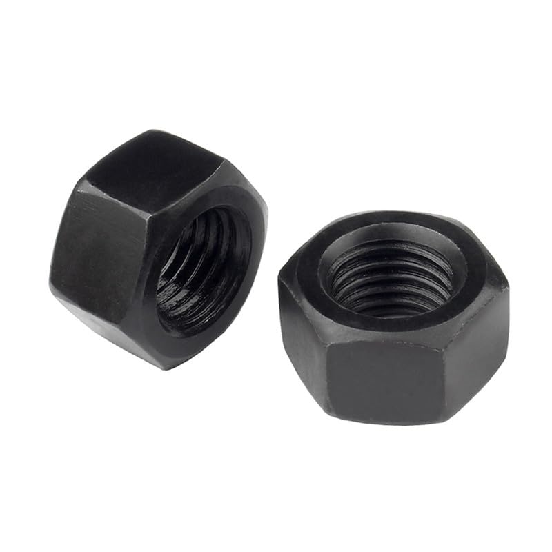 Hex Nuts 304 Stainless Steel Black Zink Plating Machine Nuts Lock Screw Caps Full Thread Metric Fasteners M3.5 (50 Pcs)