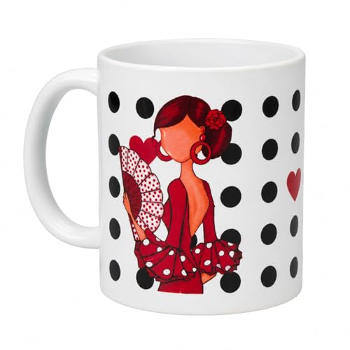 IllustrArte Tasse de 350 ml - Tasse en céramique avec motif danseuse de flamenco - Cadeau pour les amoureux de la danse - Pepa