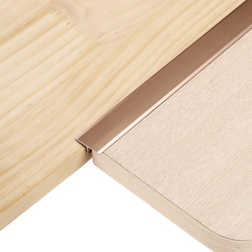 sourcing map 3 tiras de transición en T de 4 pies x 0.8 pulgadas, aleación de aluminio, vinilo para unir tablones laminados, azulejos, huecos de suelo, oro rosa