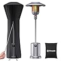 BROSYDA Patio Heater Covers with Zipper and Storage Bag for Outdoor Heaters, Waterproof, Snow-Resistant, Dust-Proof Covers for Propane Patio Heater, Black (89'' Height x 33" Dome x 19" Base)