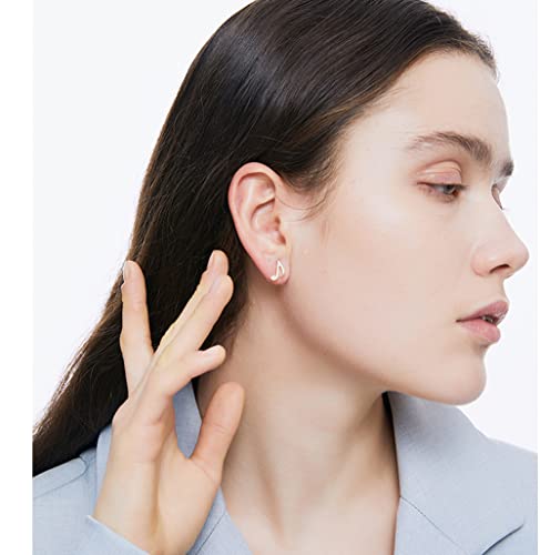 Asymmetrical Music Note Stud Earrings for Women Girls Sterling Silver 925 Dainty CZ Rhinestone Crystal Threader Tassel Chain Drop Earring Dangling Ball Charm Studs Cartilage Cuffs Wrap Ear Jewelry Gifts BFF3